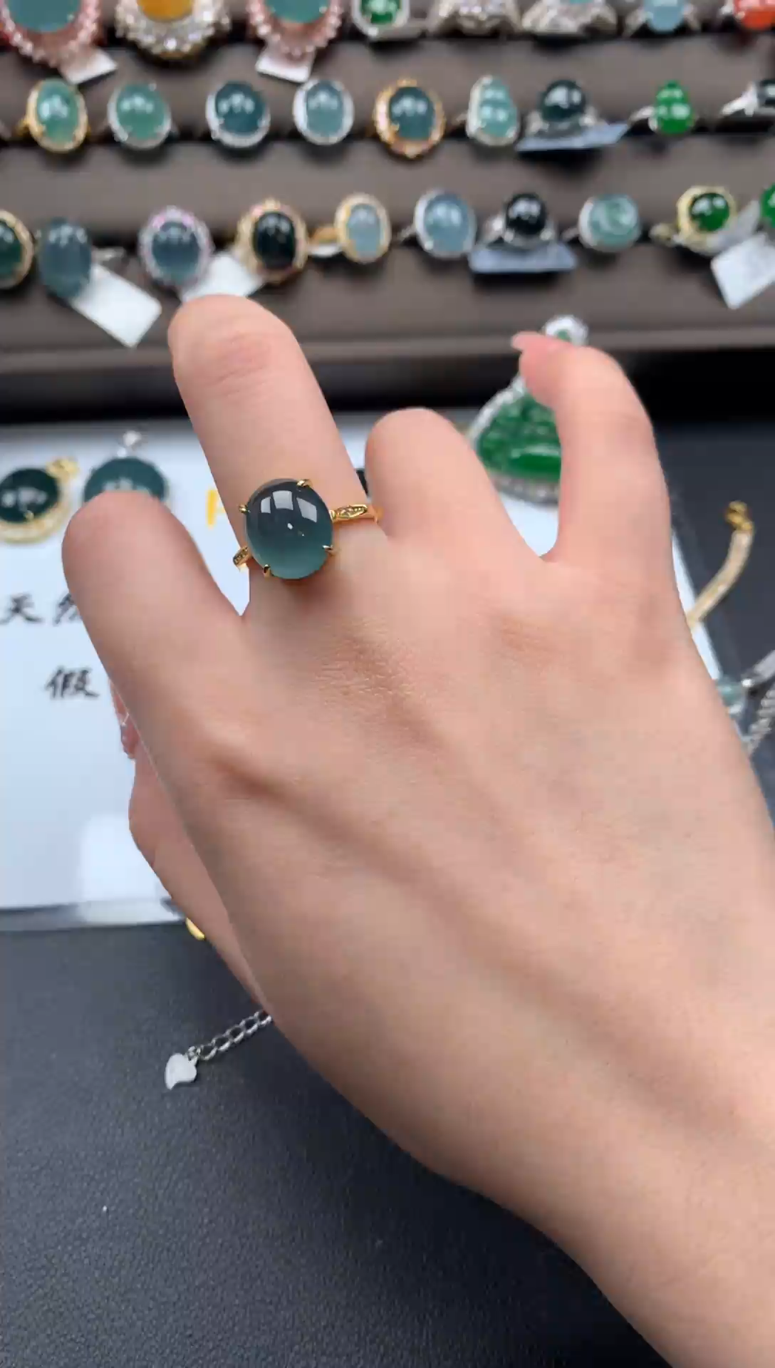 【闪购商品】翡翠戒指银S925镶嵌51241