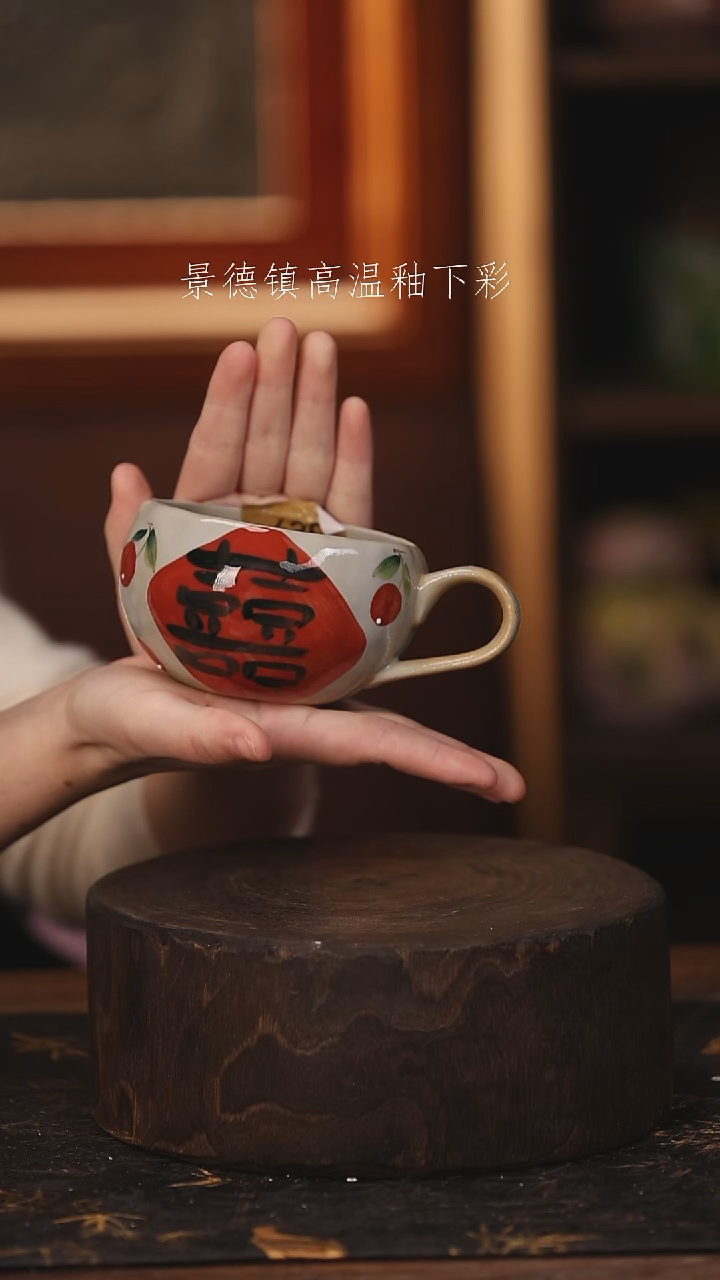 陶瓷景德镇高温釉下手绘陶瓷@L439@