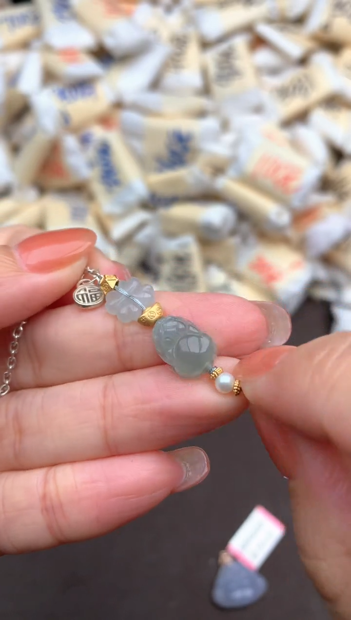 银S925镶嵌挂件翡翠一