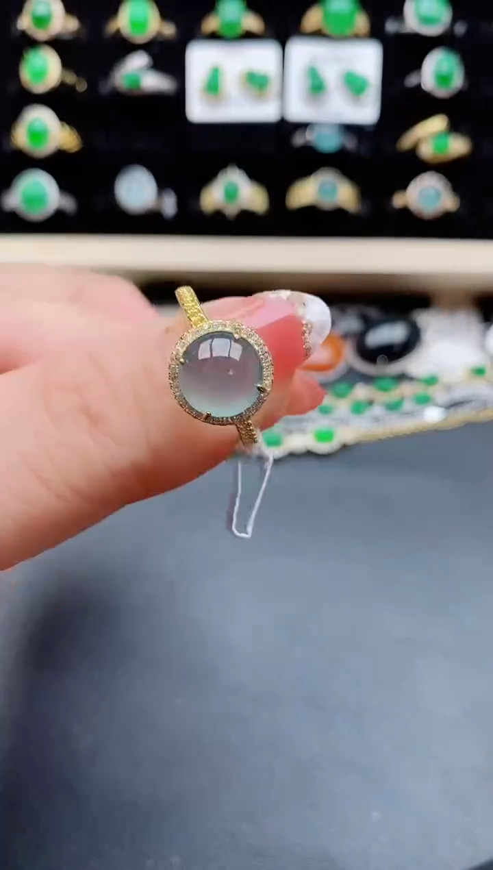 【闪购商品】翡翠戒指银S925镶嵌0850805