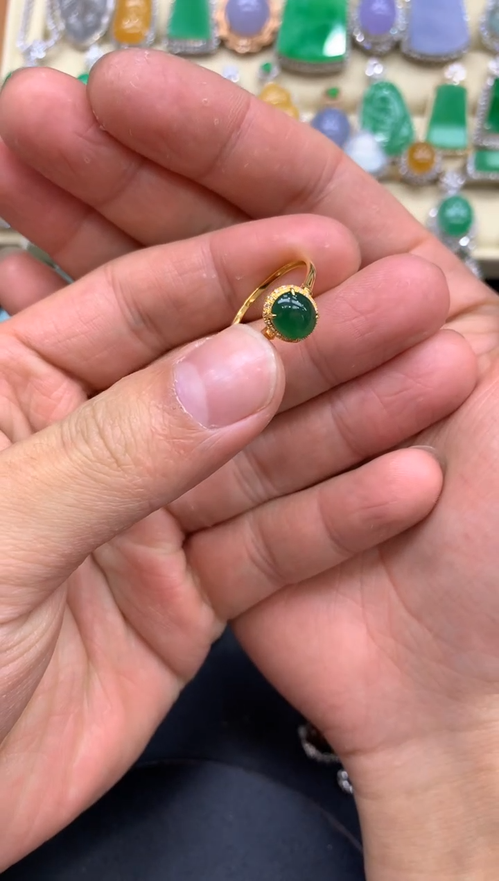 【闪购商品】翡翠戒指18K金镶嵌271-中国好珍宝