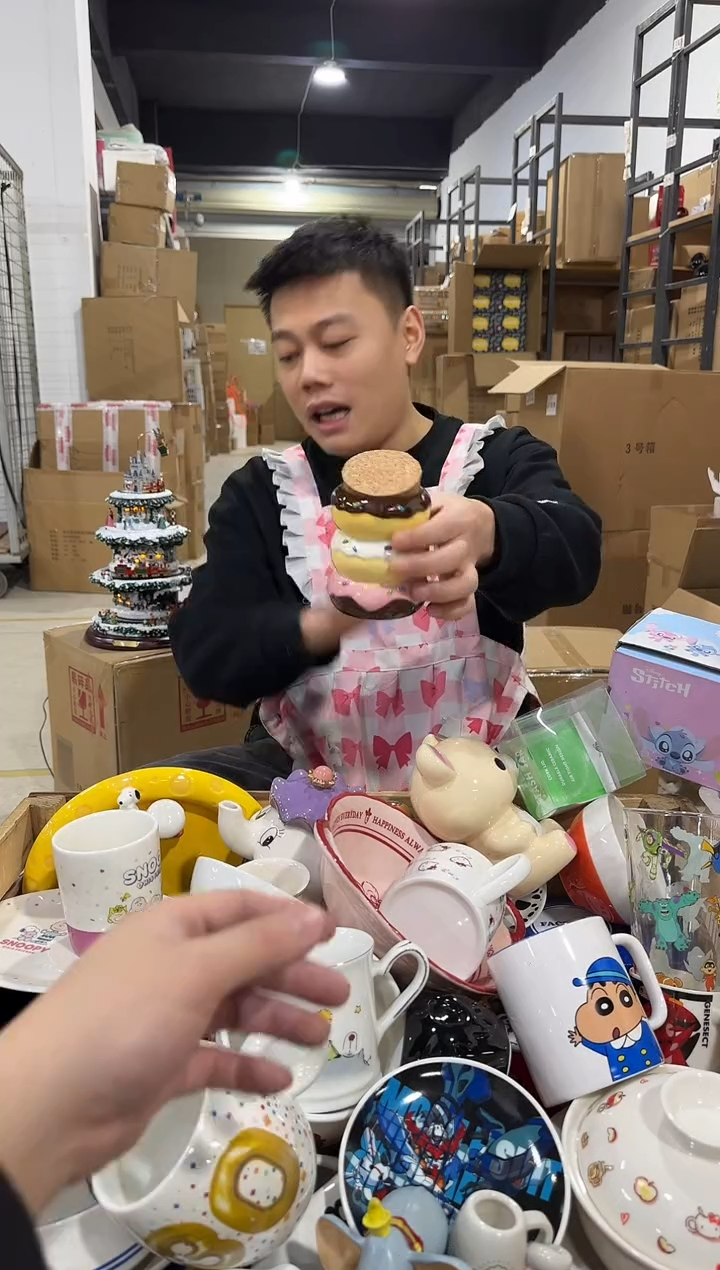 瓷片小号甜甜圈收纳罐