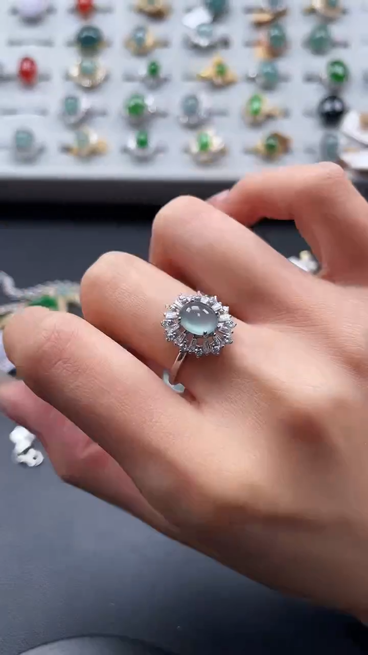 【闪购商品】翡翠戒指银S925镶嵌6876585