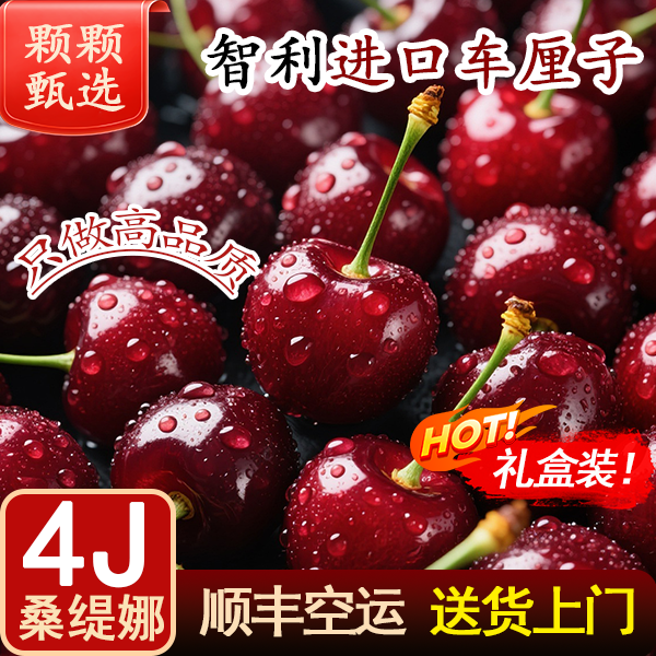 【3J-4J】智利进口桑提娜海运车厘子新鲜水果礼盒包邮内附果径卡