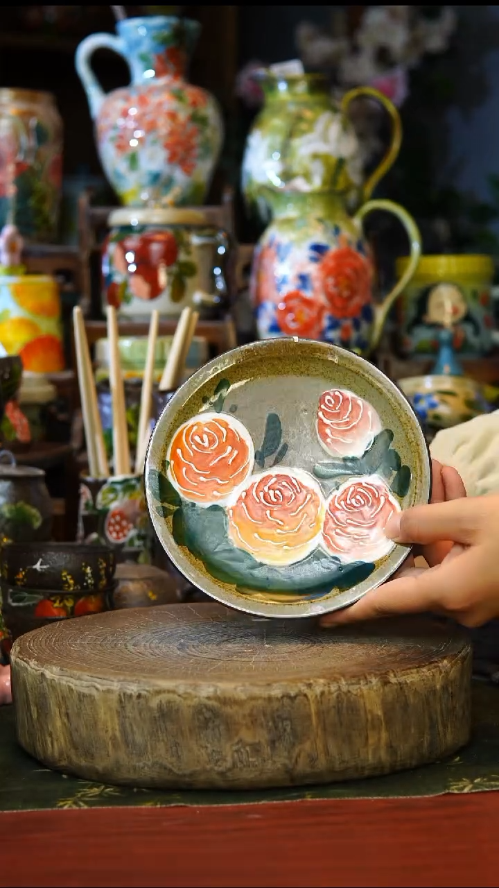 陶瓷180景德镇手工手绘釉下彩