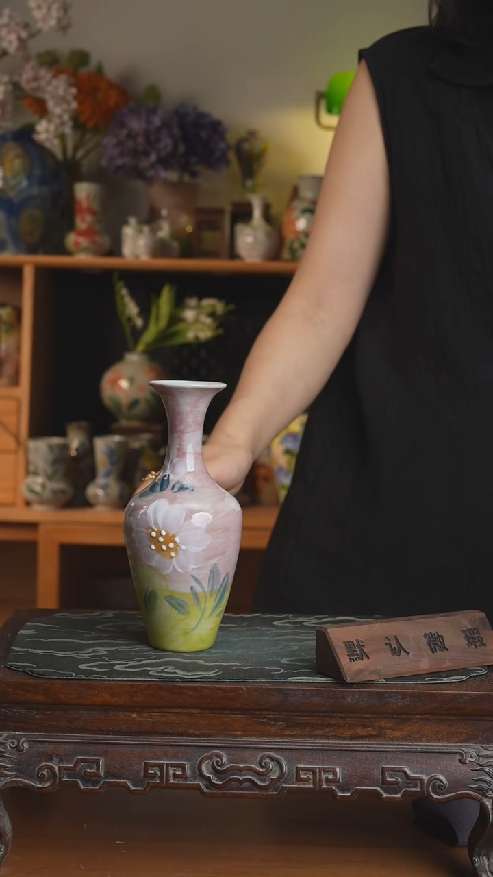 摆件不带花景德镇手工手绘陶瓷花瓶赏瓶