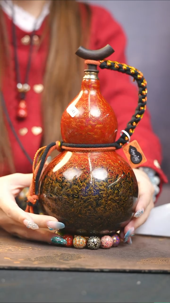 【闪购商品】WZ241漆艺酒葫芦不包手串及旋转底座