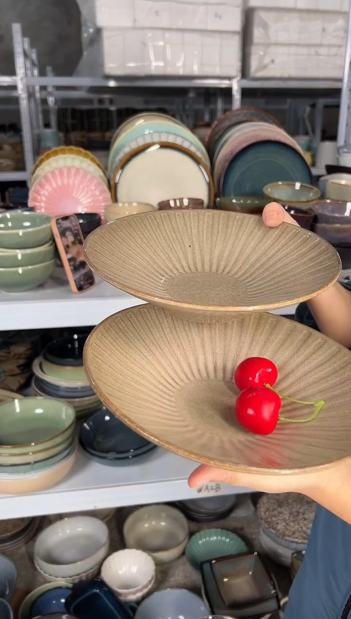 陶瓷外贸尾货瑕疵满20包邮X2深盘