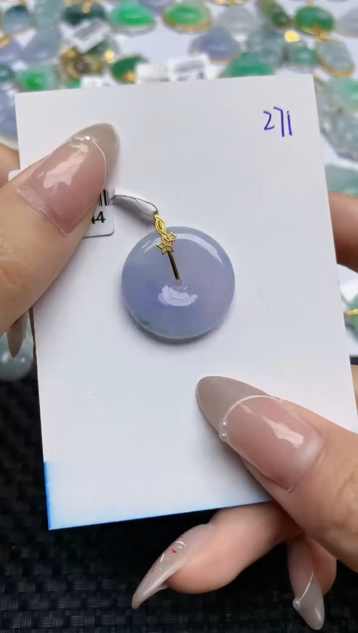 【闪购商品】翡翠颈饰18K金镶嵌天然翡翠A货