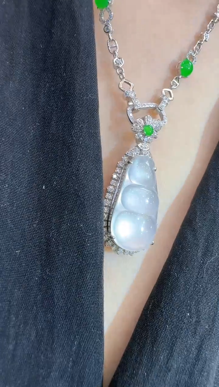 翡翠18K金镶嵌套链多样性团购发一件