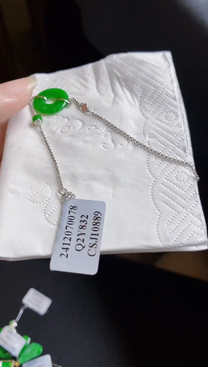 翡翠18K金镶嵌颈饰手链