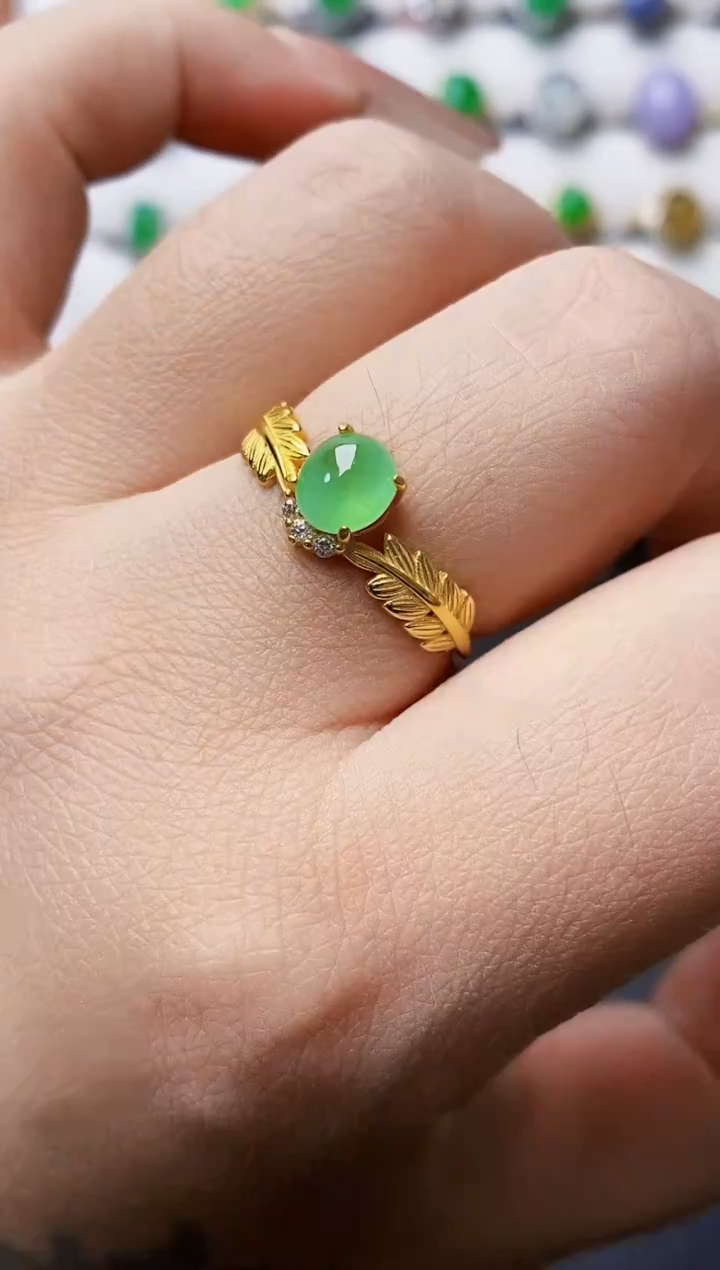 银S925镶嵌戒指翡翠1057