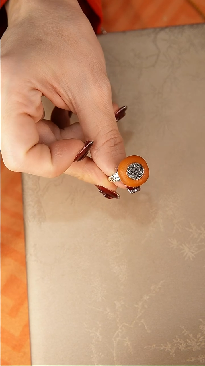 【闪购商品】琥珀戒指银S925镶嵌戒指