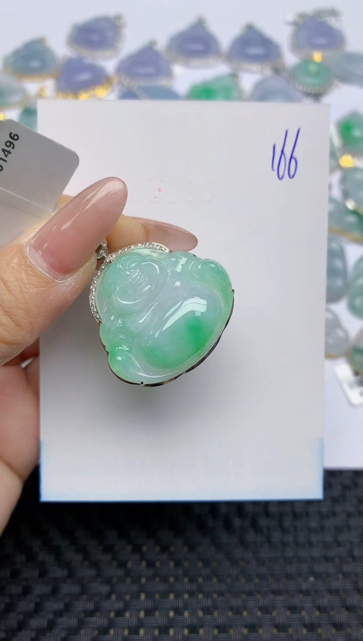 【闪购商品】翡翠颈饰18K金镶嵌天然A货翡翠 166