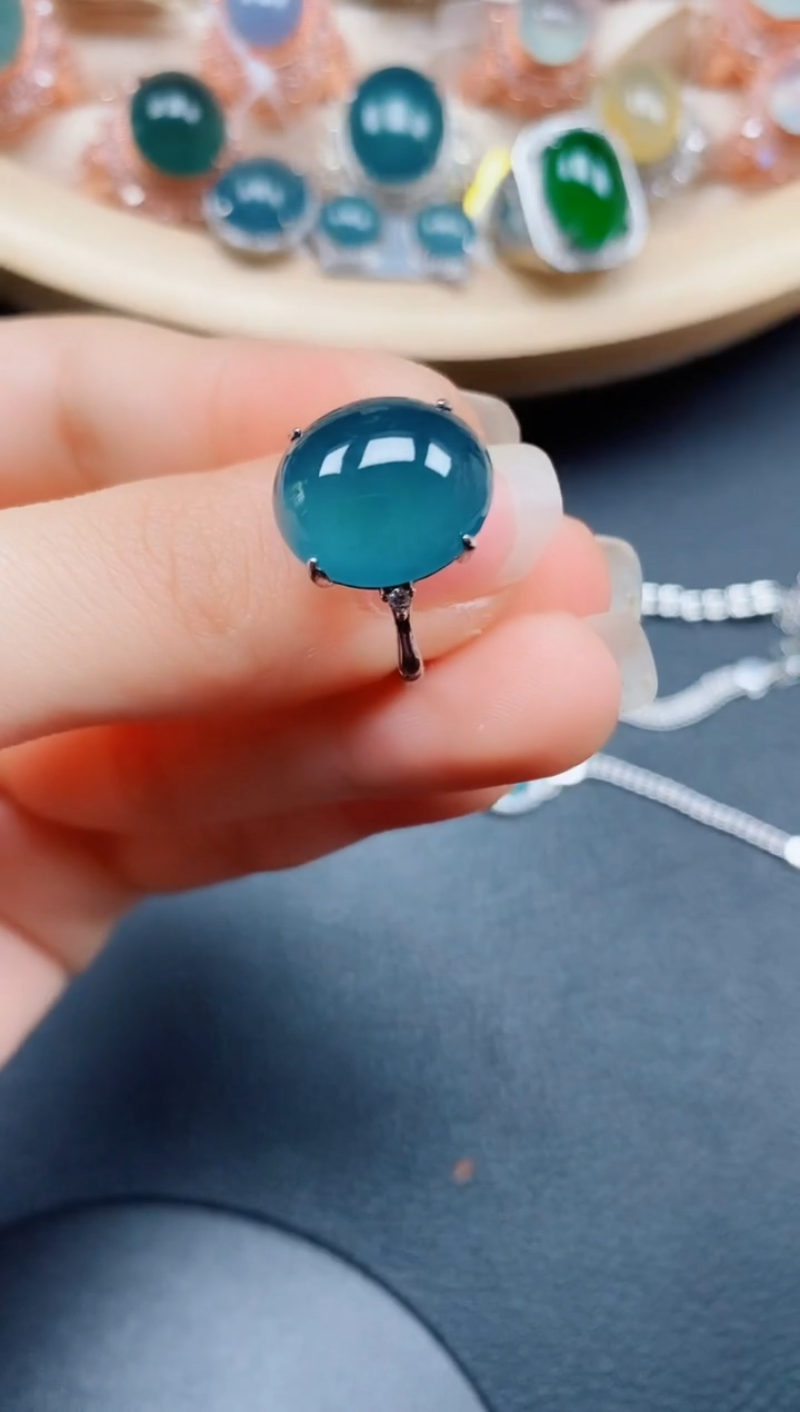 【闪购商品】翡翠戒指银S925镶嵌翡翠