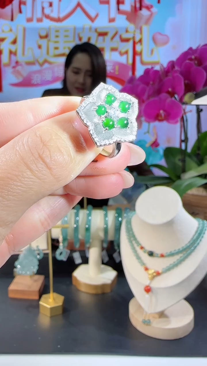 【闪购商品】翡翠戒指合金戒指多样性发一