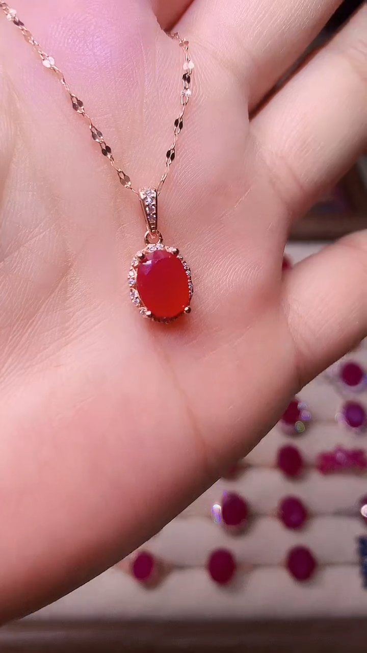 【闪购商品】红宝石颈饰银S925镶嵌000