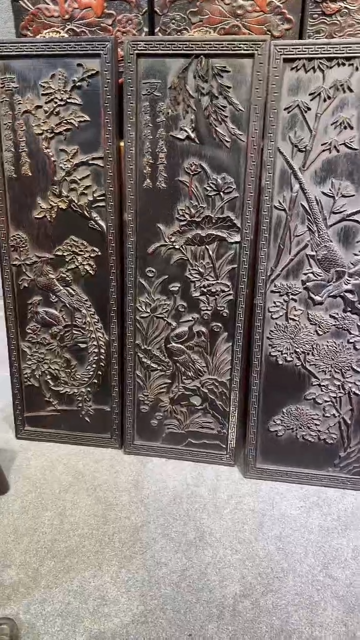 木紫檀拆件雕刻板以直播间实物为准微瑕老物件