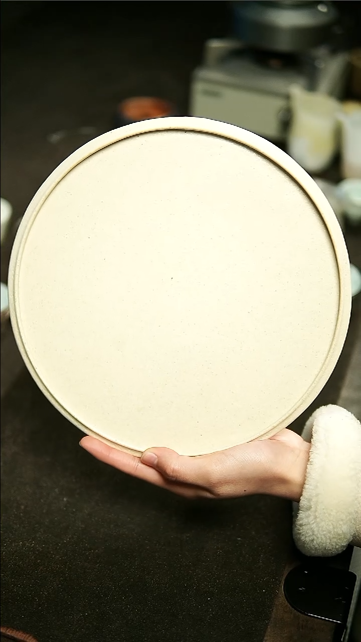 【闪购商品】云龙陶泥杏色茶盘一25.5*25.5