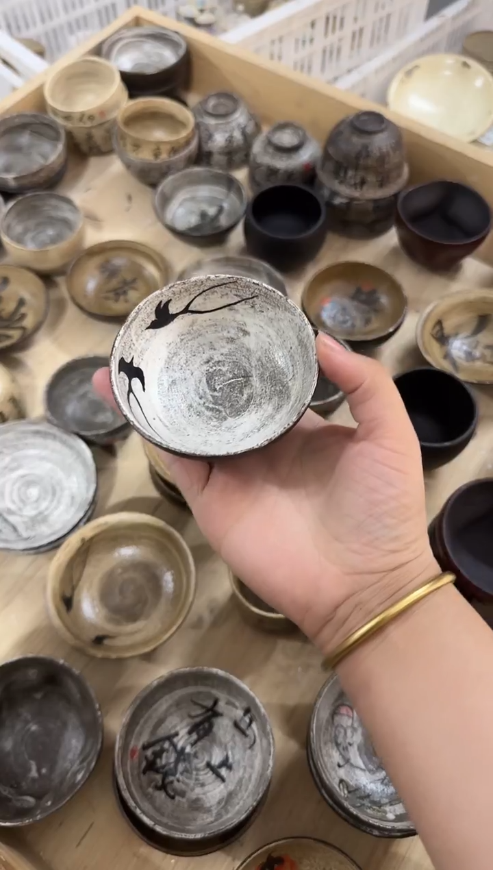 瓷片新品手作双燕普洱杯