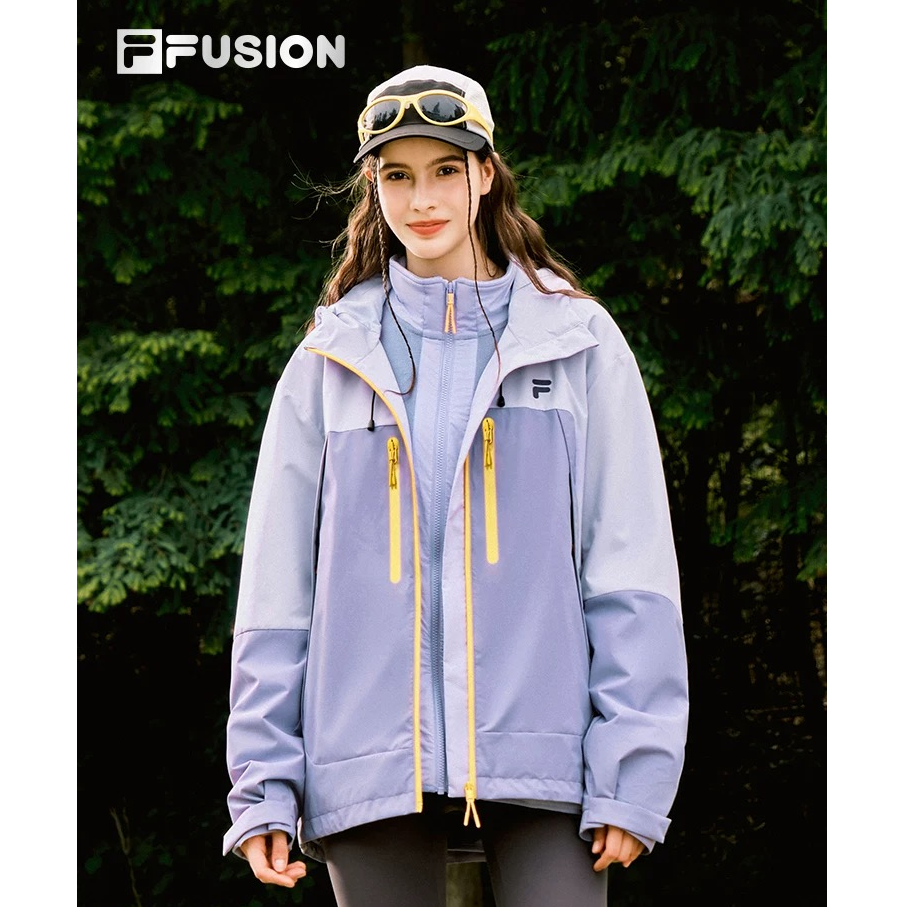 防泼水丨斐乐潮牌官方情侣款梭织上衣两件套2025冬季新款拼色外套