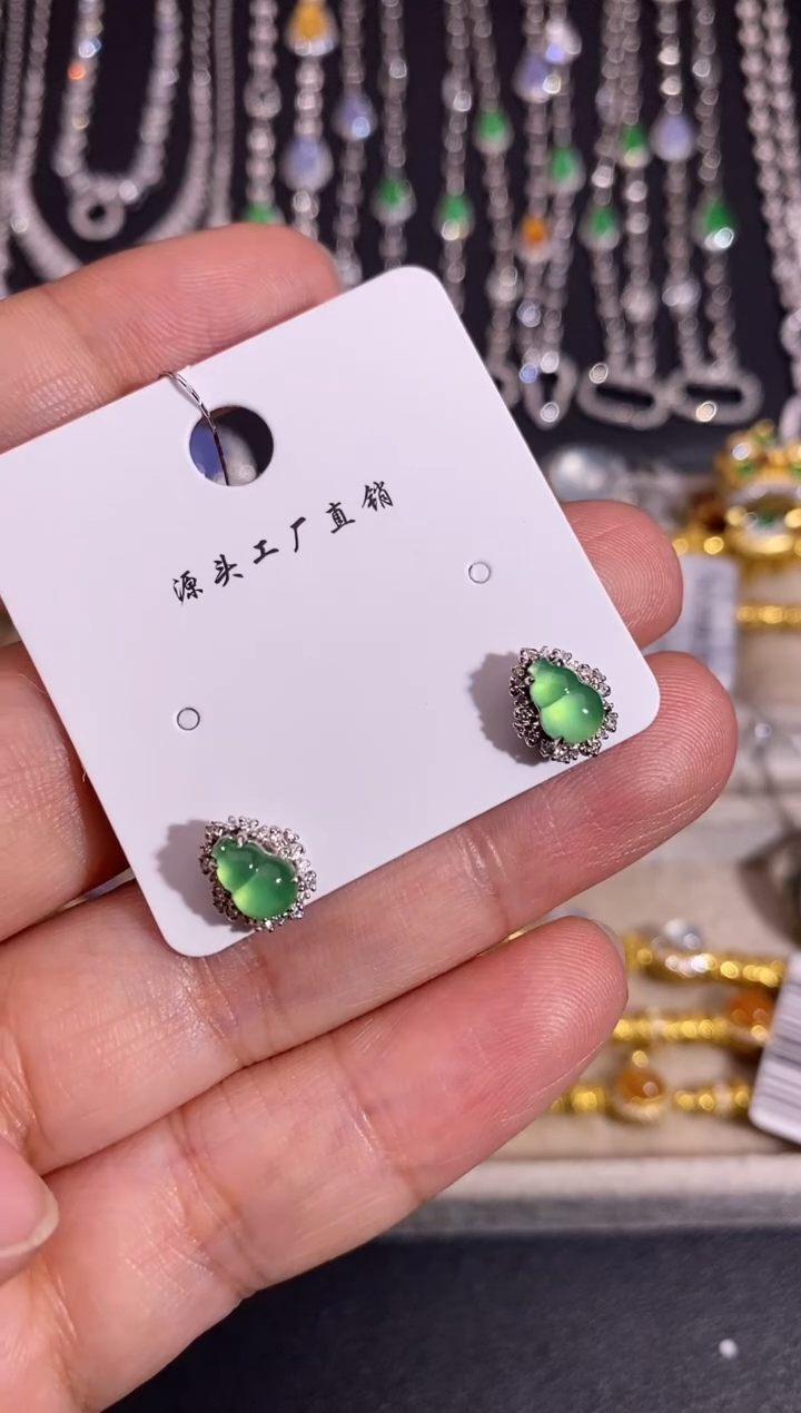 银S925镶嵌耳饰钻石耳饰