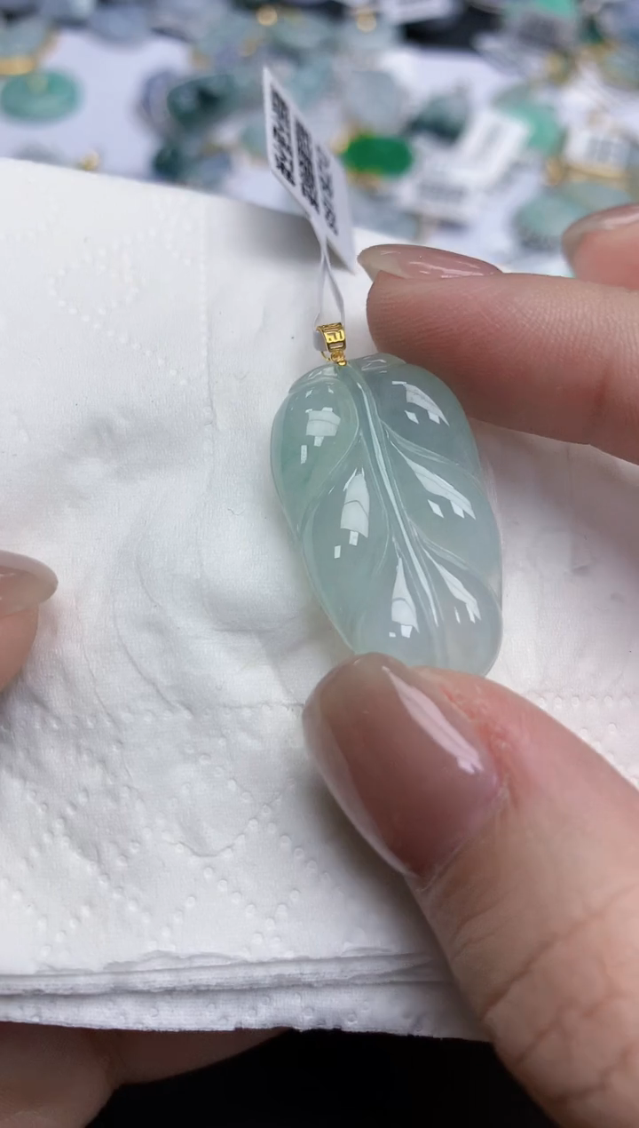 【闪购商品】翡翠颈饰18K金镶嵌天然缅甸翡翠A货