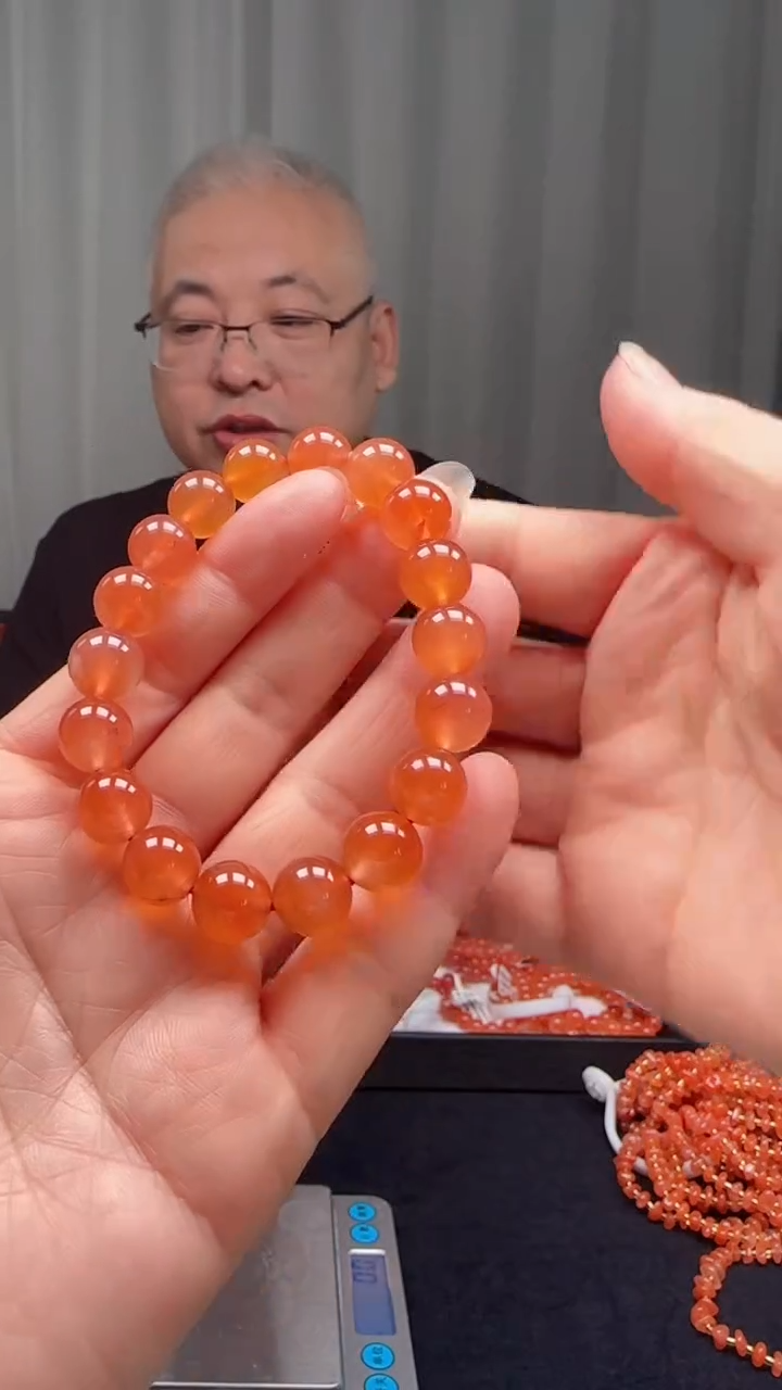 未镶嵌多样性发一件南红玛瑙10mm保山圆珠单圈  冰橙