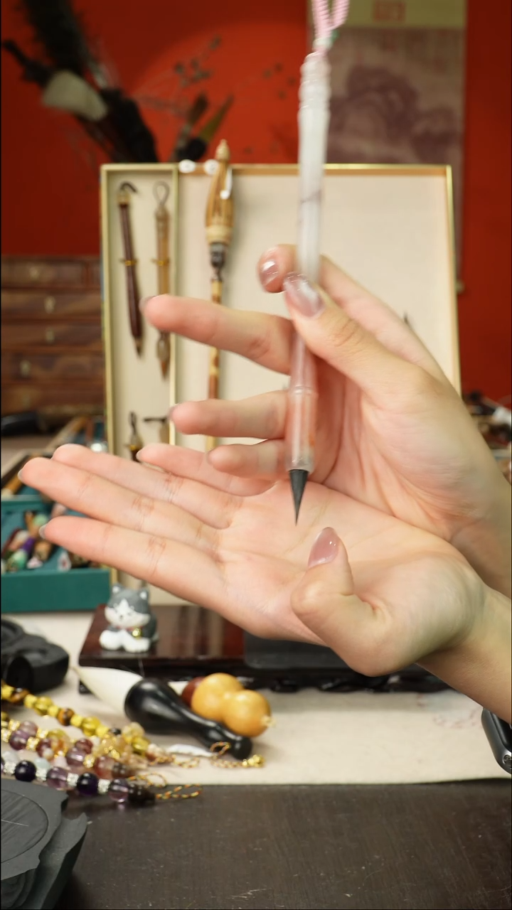 41号孤品高货毛笔链接 清水试笔 蘸墨不退