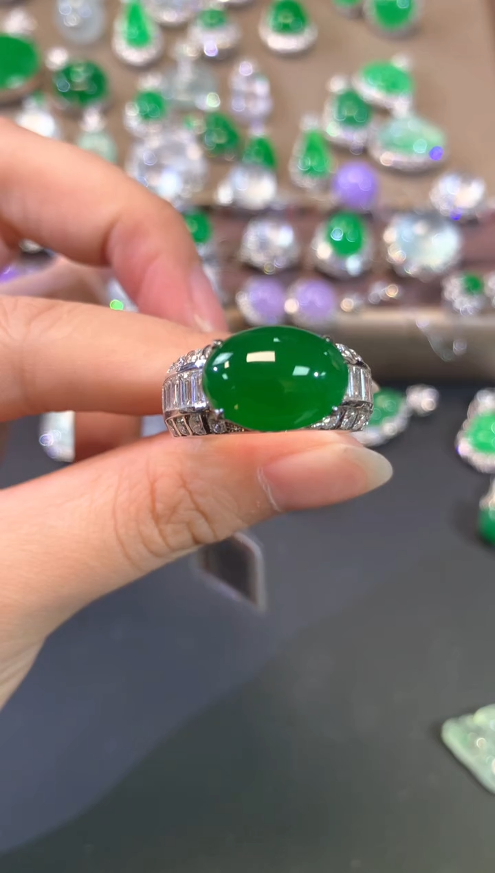【闪购商品】翡翠戒指18K金镶嵌A367|238000