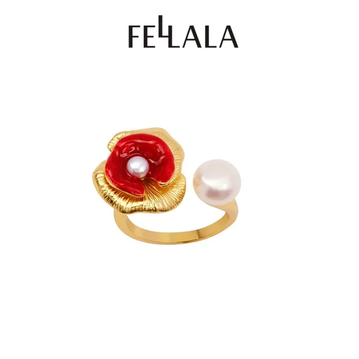  Fellala/翡拉拉「醉胭脂」复古简约戒指创意戒指