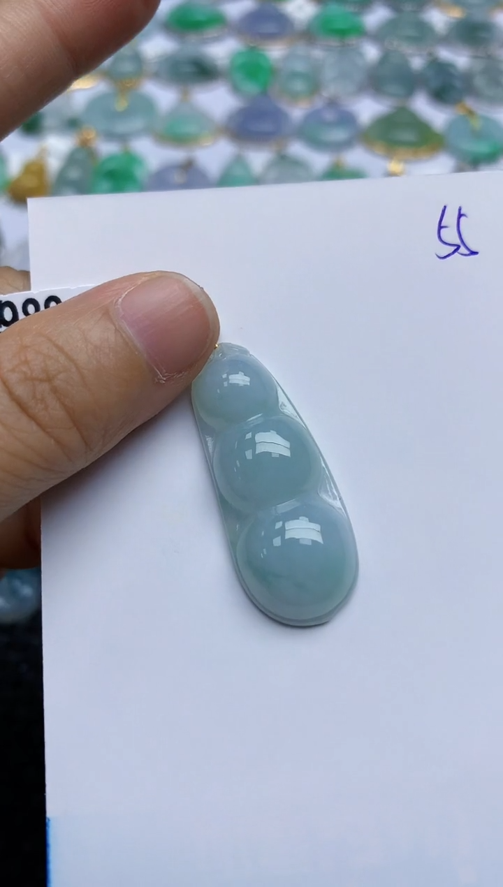 【闪购商品】翡翠挂件18K金镶嵌天然A货翡翠 55