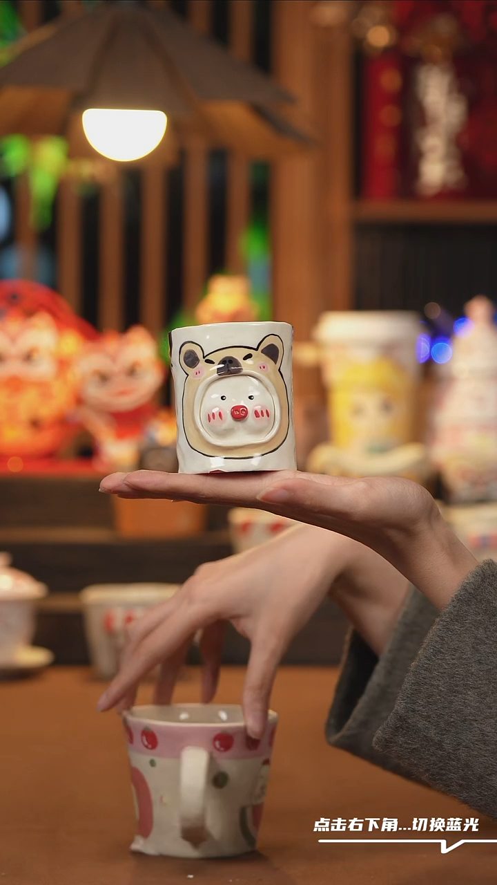 【闪购商品】摆件G107创意手绘陶瓷水杯