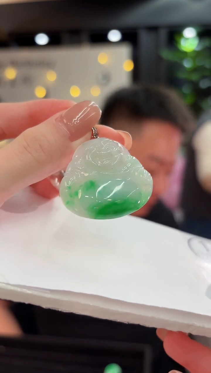 吊坠(不含链)18K金镶嵌翡翠缅甸A货/支持复检/一件