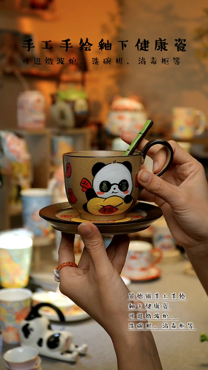 【闪购商品】杯陶瓷景德镇高温釉下彩&A757