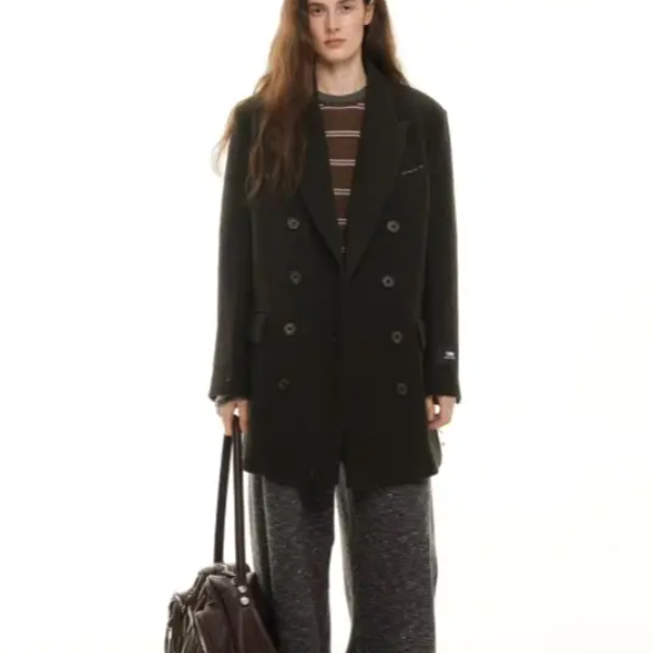 JGGU晶咕黑标【早八本命】羊毛混纺中长款毛呢西装大衣