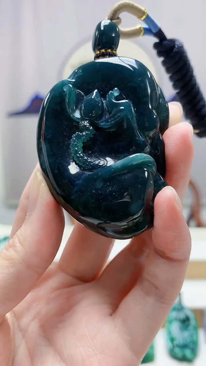 未镶嵌定制翡翠4917zm-毛货挂件175