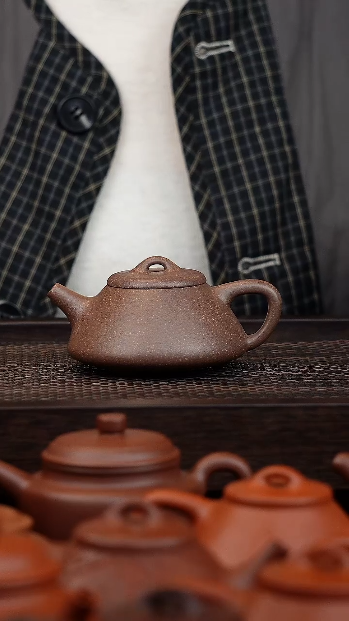 【闪购商品】紫砂茶壶稀缺料鲨鱼皮曼生石瓢140cc