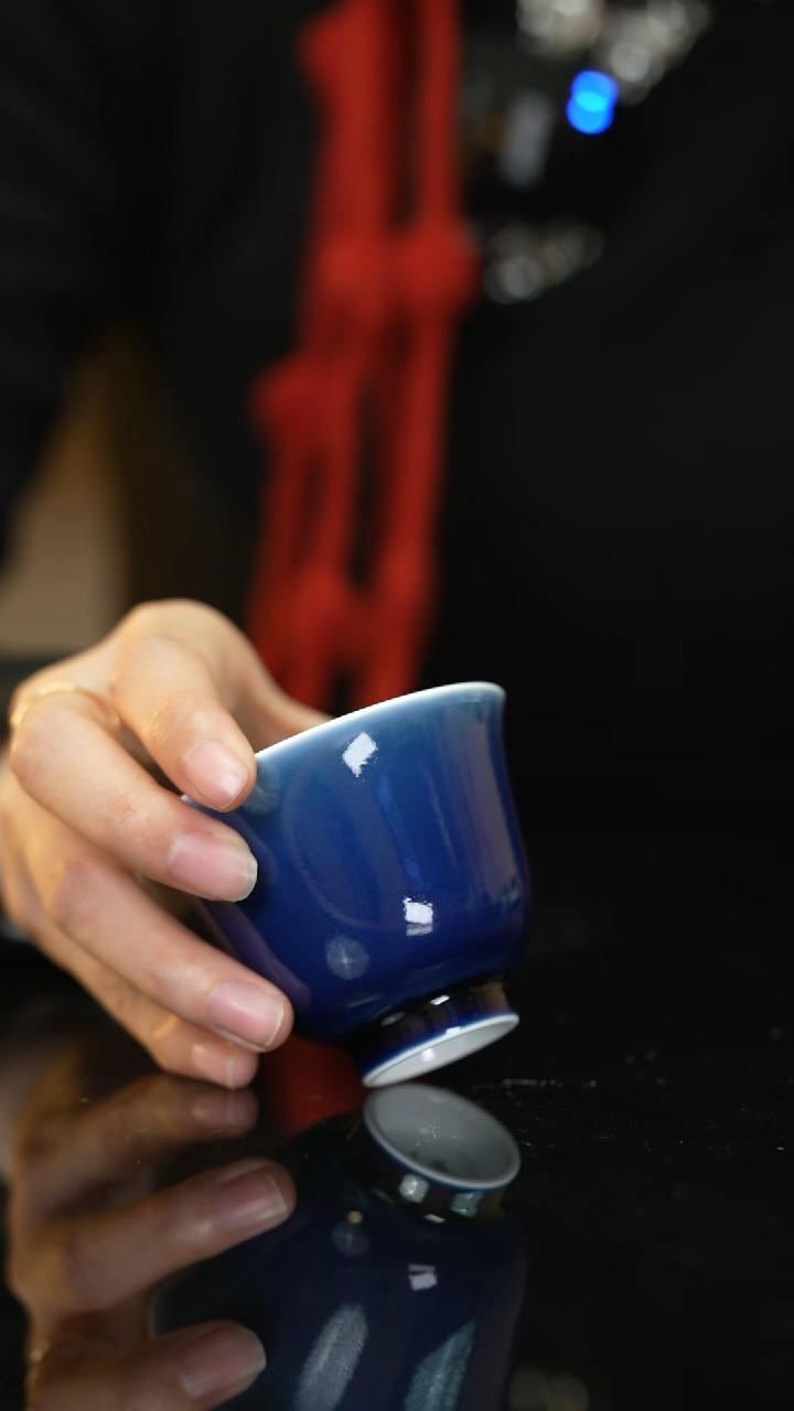 【闪购商品】季蓝花神杯景德镇上庄陶瓷