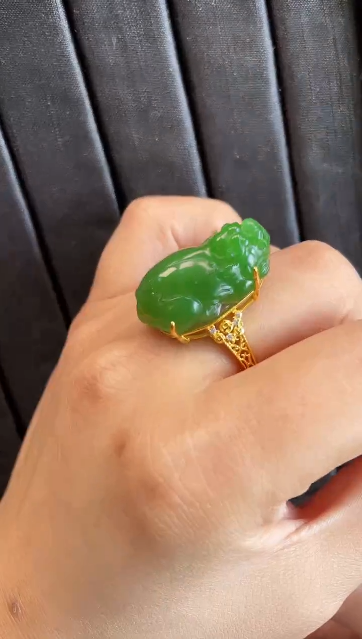 【闪购商品】和田玉戒指银S925镶嵌多样性发一