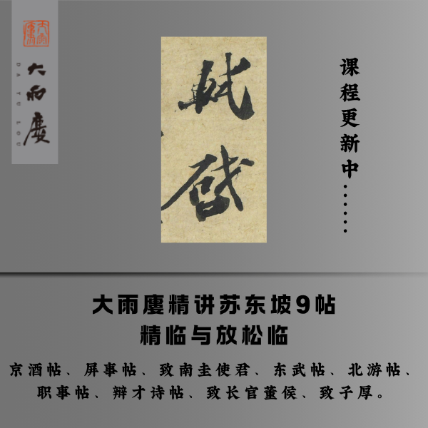 大雨廔精讲苏东坡9帖：精临与放松临 ios（留意短信解锁课程）