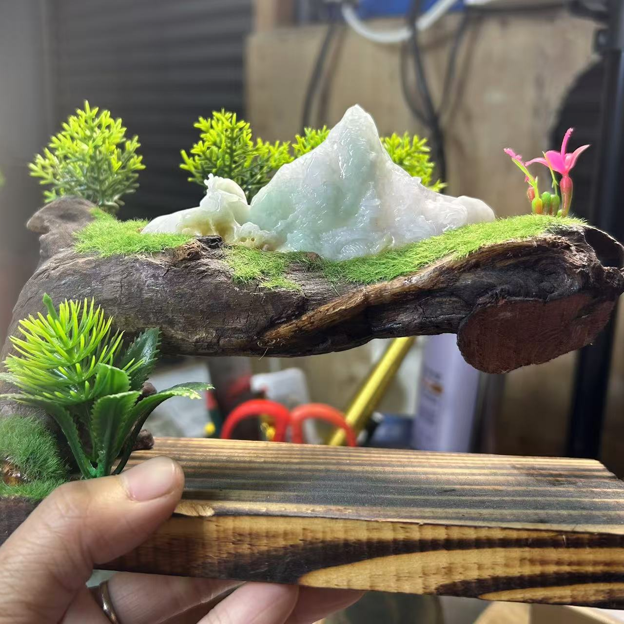 送底座翡翠摆件天然翡翠A货0116021