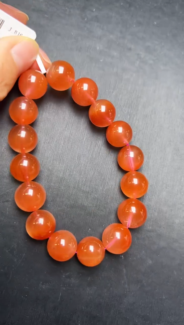 未镶嵌手链水晶红兔毛手串13mm+ 