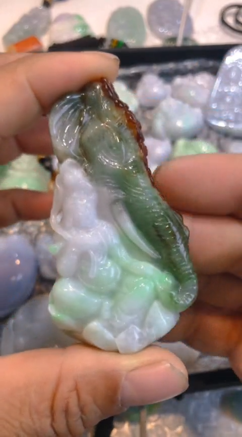 【闪购商品】翡翠吊坠(不含链)未镶嵌四彩普贤