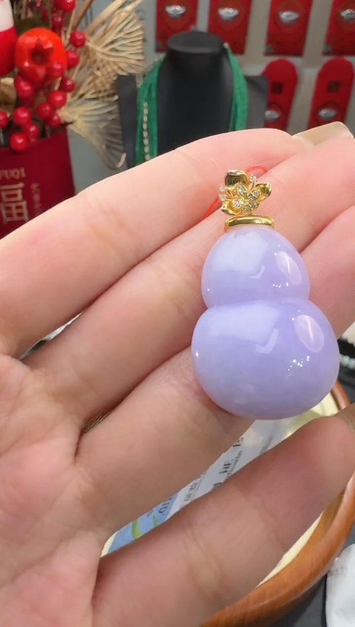【闪购商品】翡翠颈饰18K金镶嵌挂件