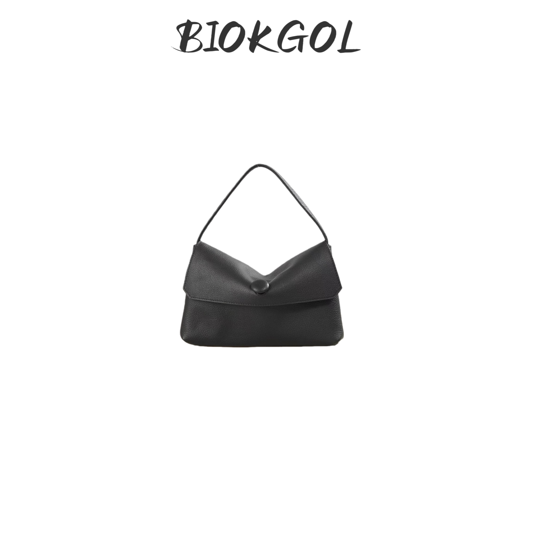 BIOKGOL/百顾 【SS】进口头层胎牛皮 内里羊猄皮 钢五金 纽扣包9339