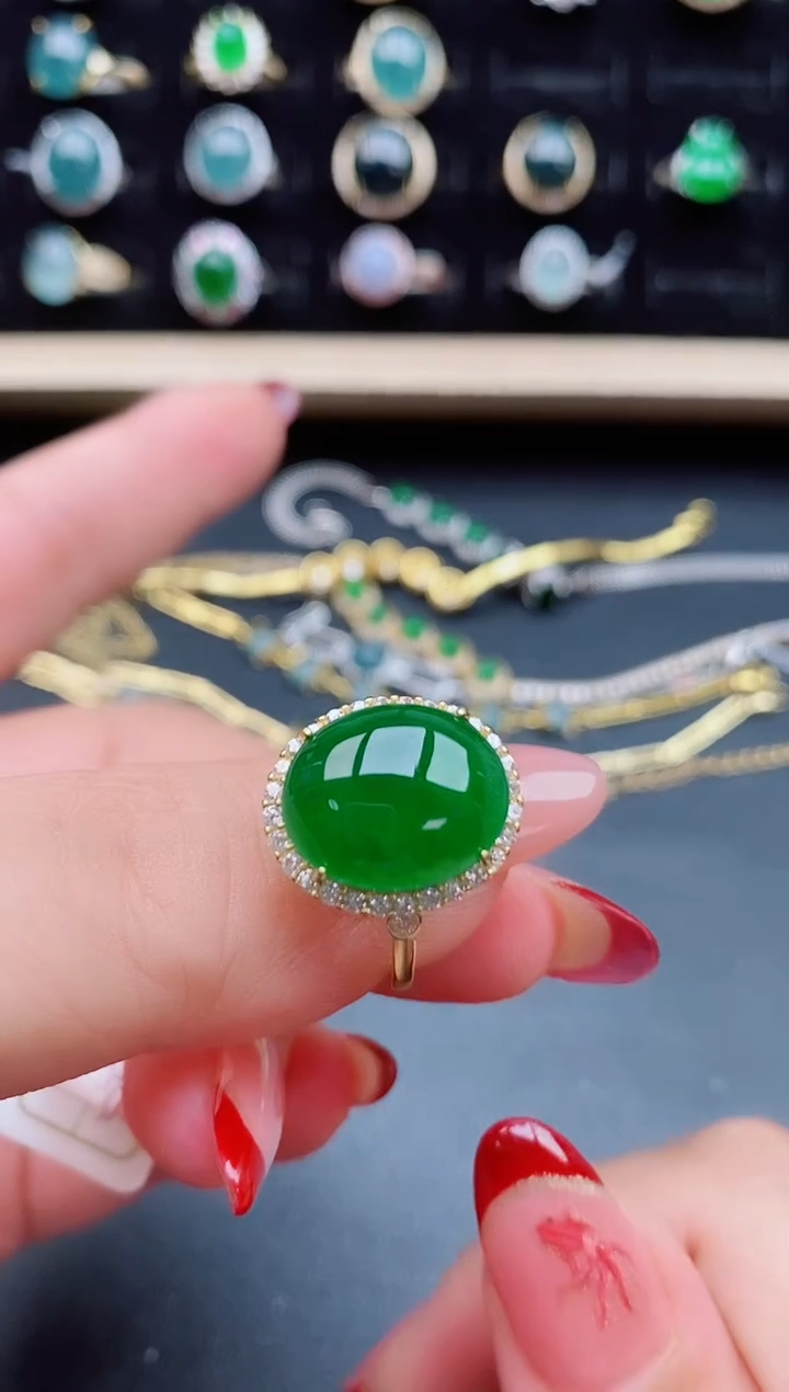 【闪购商品】翡翠戒指银S925镶嵌5080550