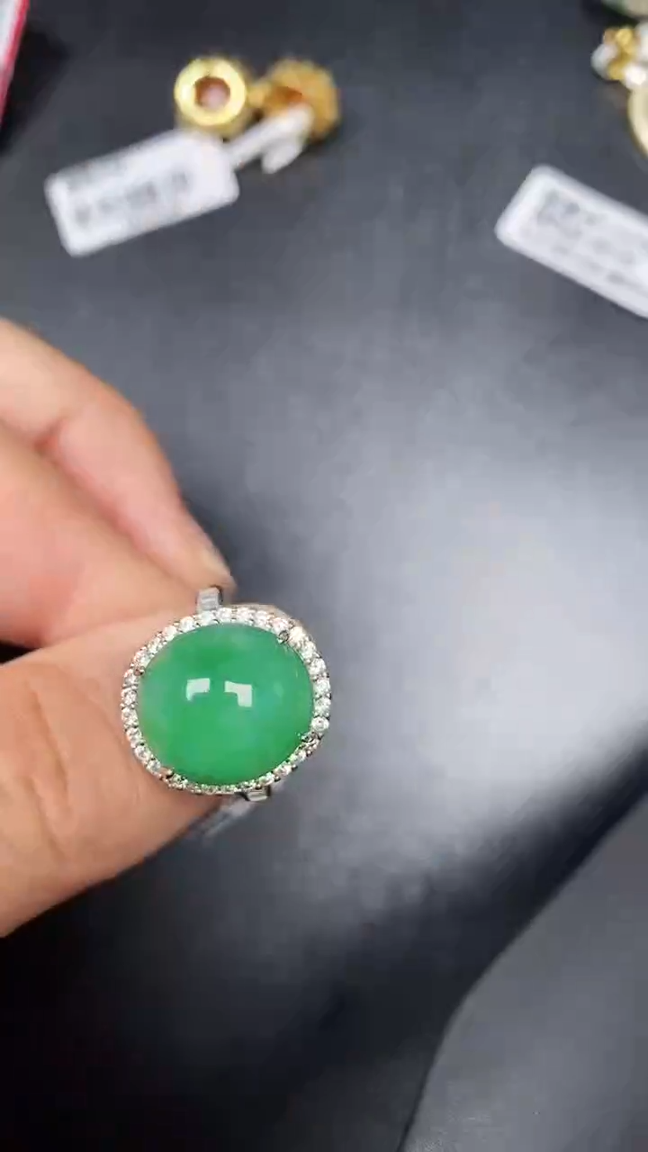 银S925镶嵌戒指翡翠1570