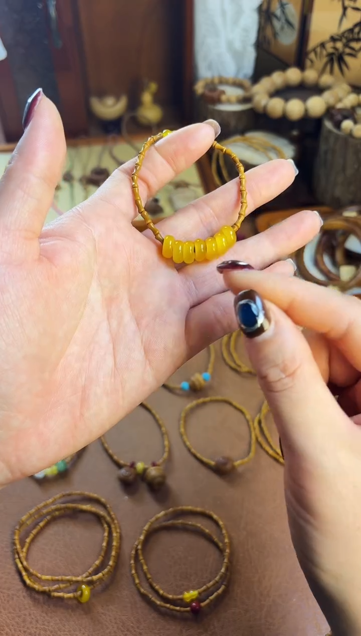 手串桃核桃源行 竹节七宝福禄