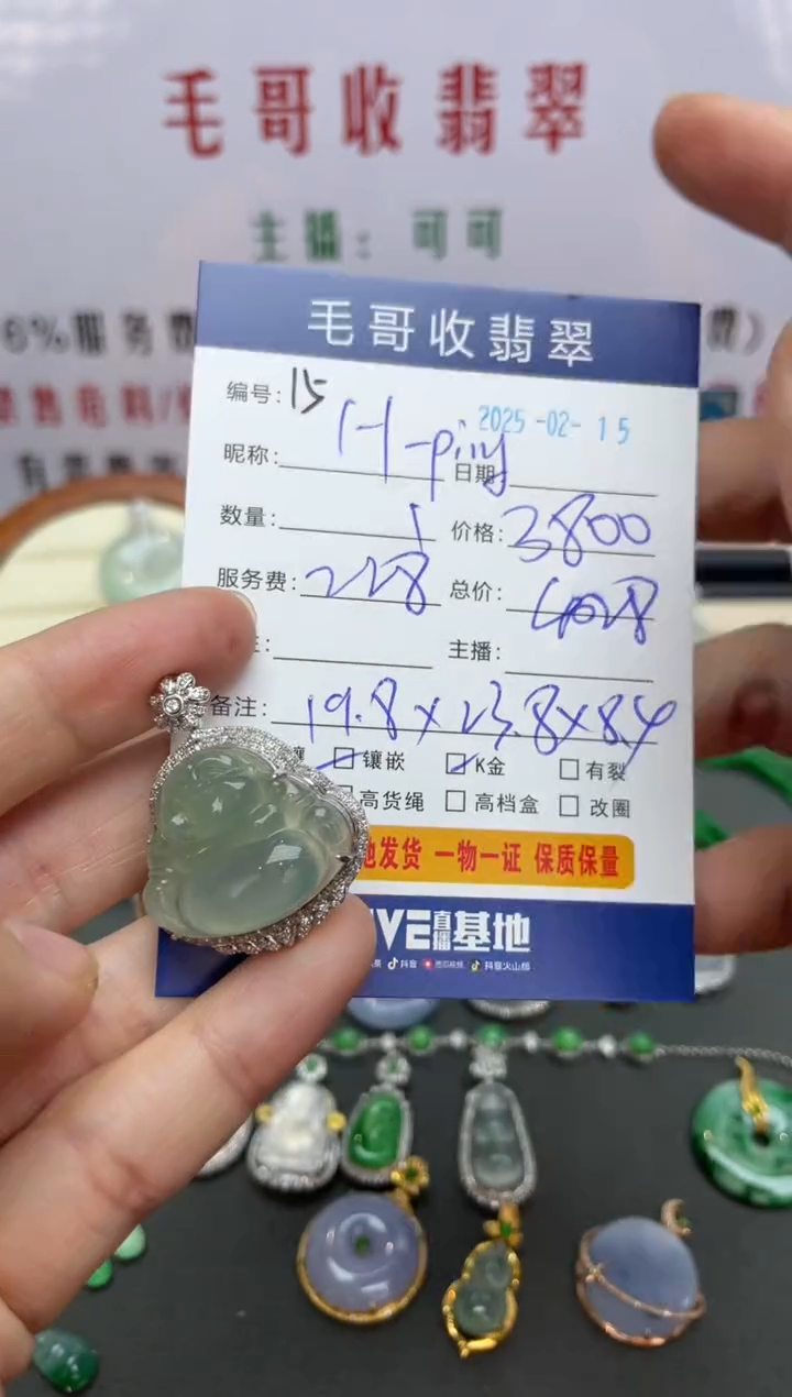 【闪购商品】翡翠颈饰18K金镶嵌翡翠0215015